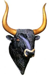 Bull's head. Knossos, Heraklion, Crete