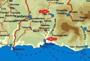 Carte de Agia Irini, Chania, Crète