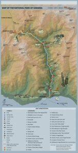 Carte des gorges de Samaria, en Crète