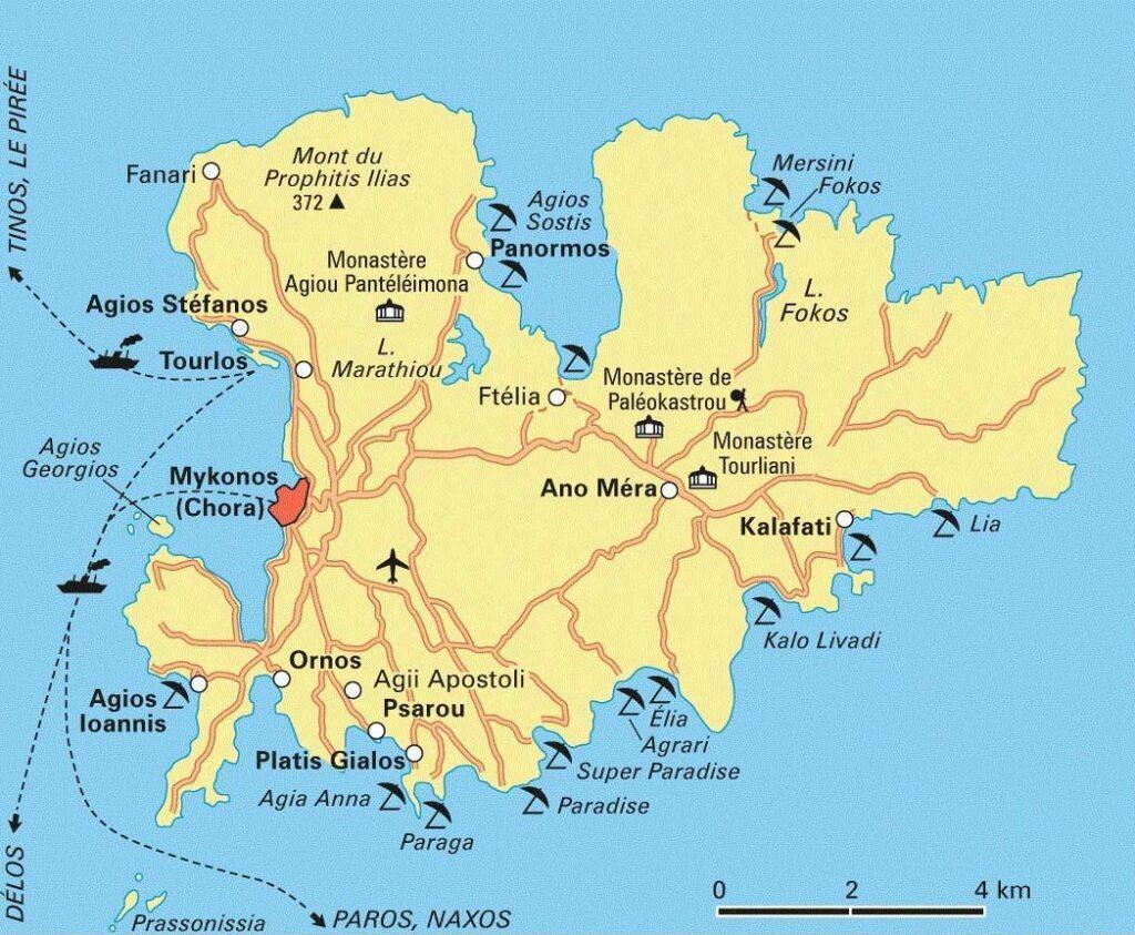 Map of Mykonos