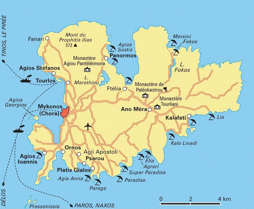 Map of Mykonos