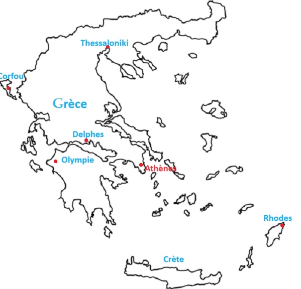 Carte de Thessaloniki ou Thessalonique, en Grèce