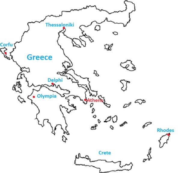 Map of Thessaloniki, Greece